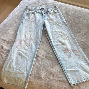 Girls bow jeans by Abercrombie kids